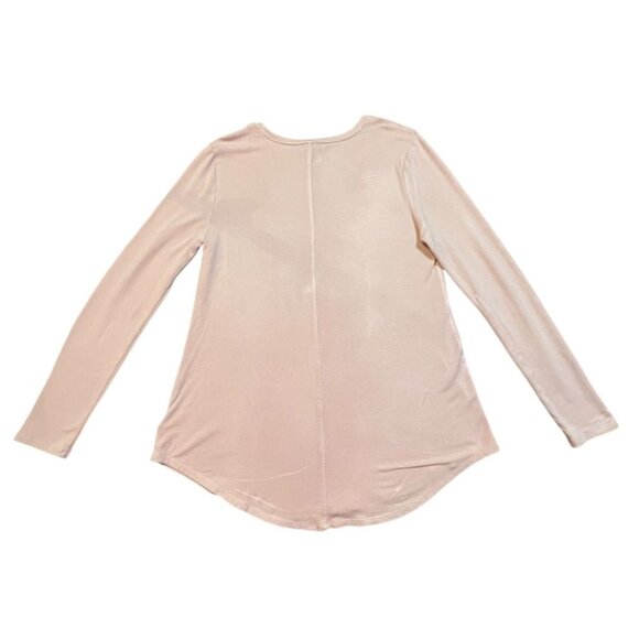 Daily Ritual Rose Super Soft Terry Long Sleeve Shirt With Shirttail Hem SIZE-XL - Picture 5 of 7
